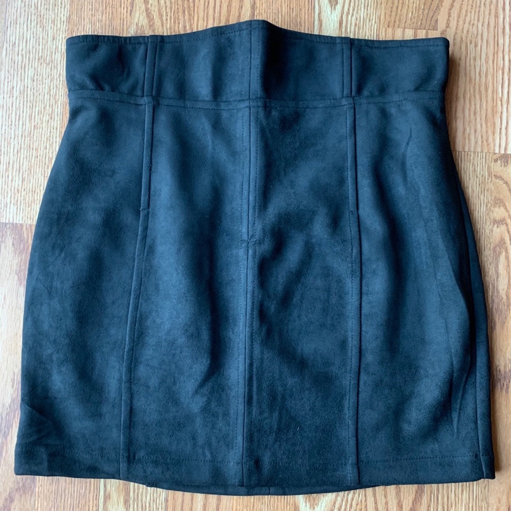 Faux Suede Bodycon Mini Skirt